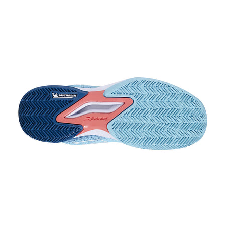 Babolat Jet Mach 3 Clay Junior Boy Angel Blue Tennis Shoes - Padel One
