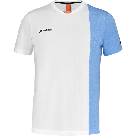 Babolat Play Crew Neck Tee Men White Blithe Blue - Padel One