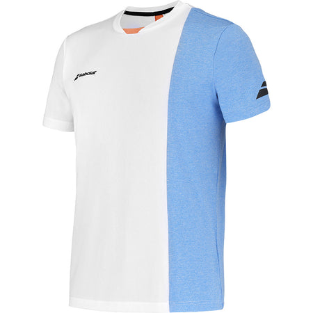 Babolat Play Crew Neck Tee Men White Blithe Blue - Padel One