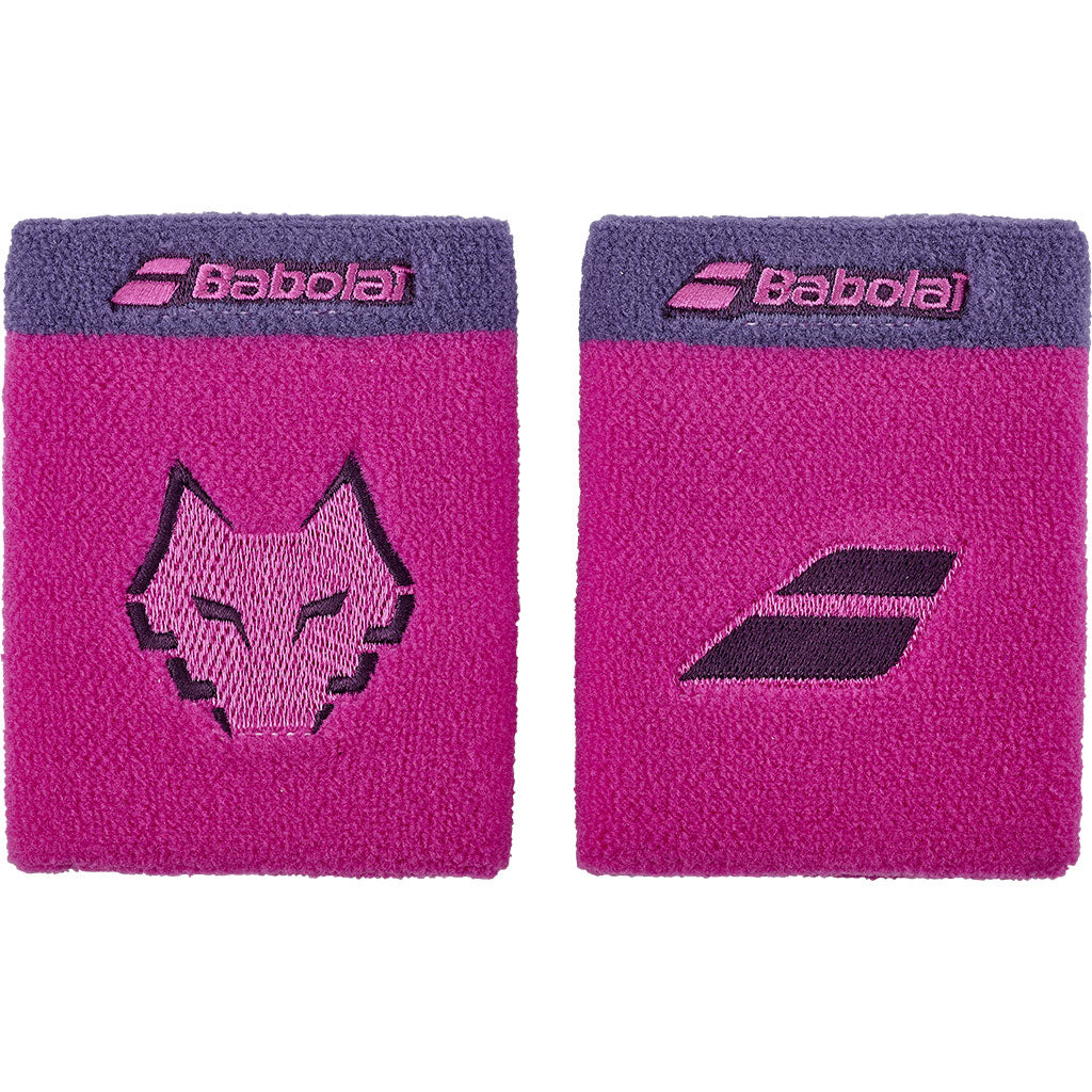 Малинови широки ръкавели Babolat Terry Jumbo Wristband Juan Lebron