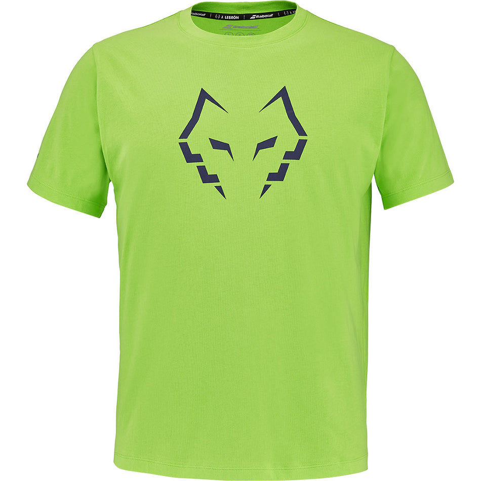 Мъжка памучна тениска Babolat Cotton Tee Juan Lebron в цвят Green Flash