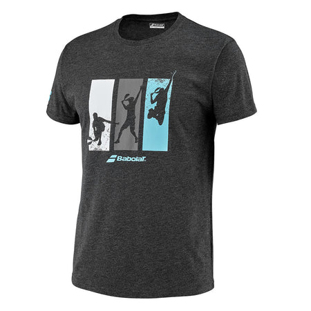 Babolat Padel Cotton Tee Men Black Heather - Padel One