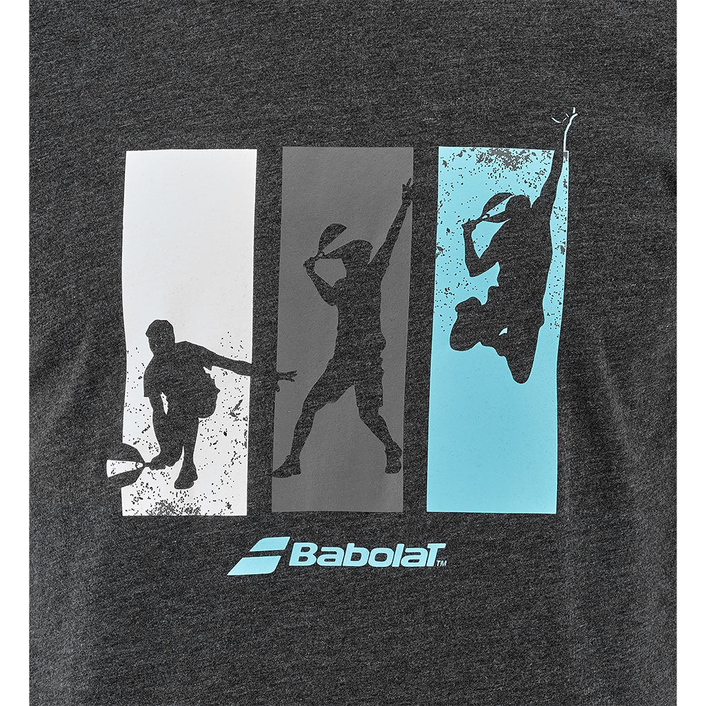 Babolat Padel Cotton Tee Men Black Heather - Padel One