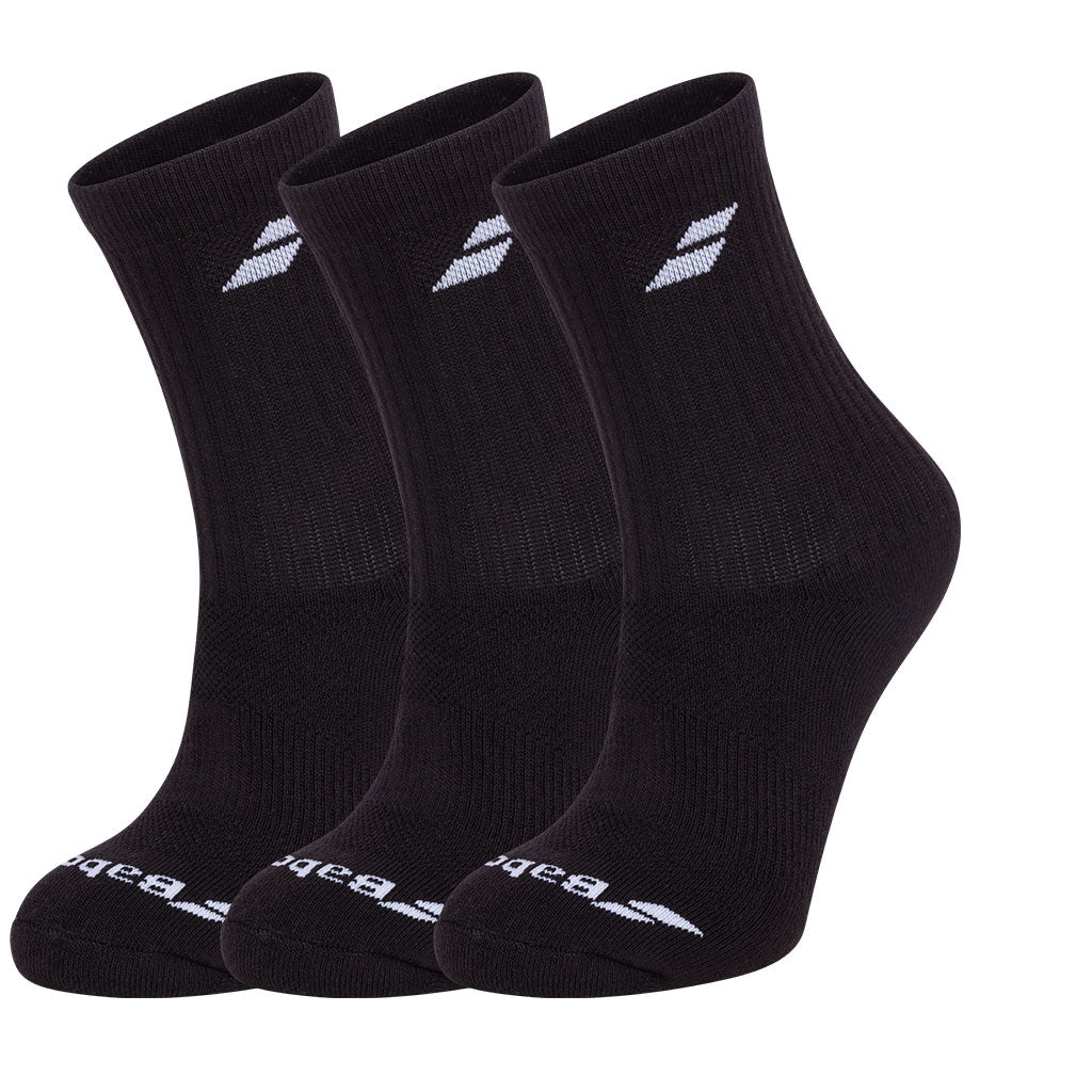Babolat 3 Pairs Pack Black Socks - Padel One