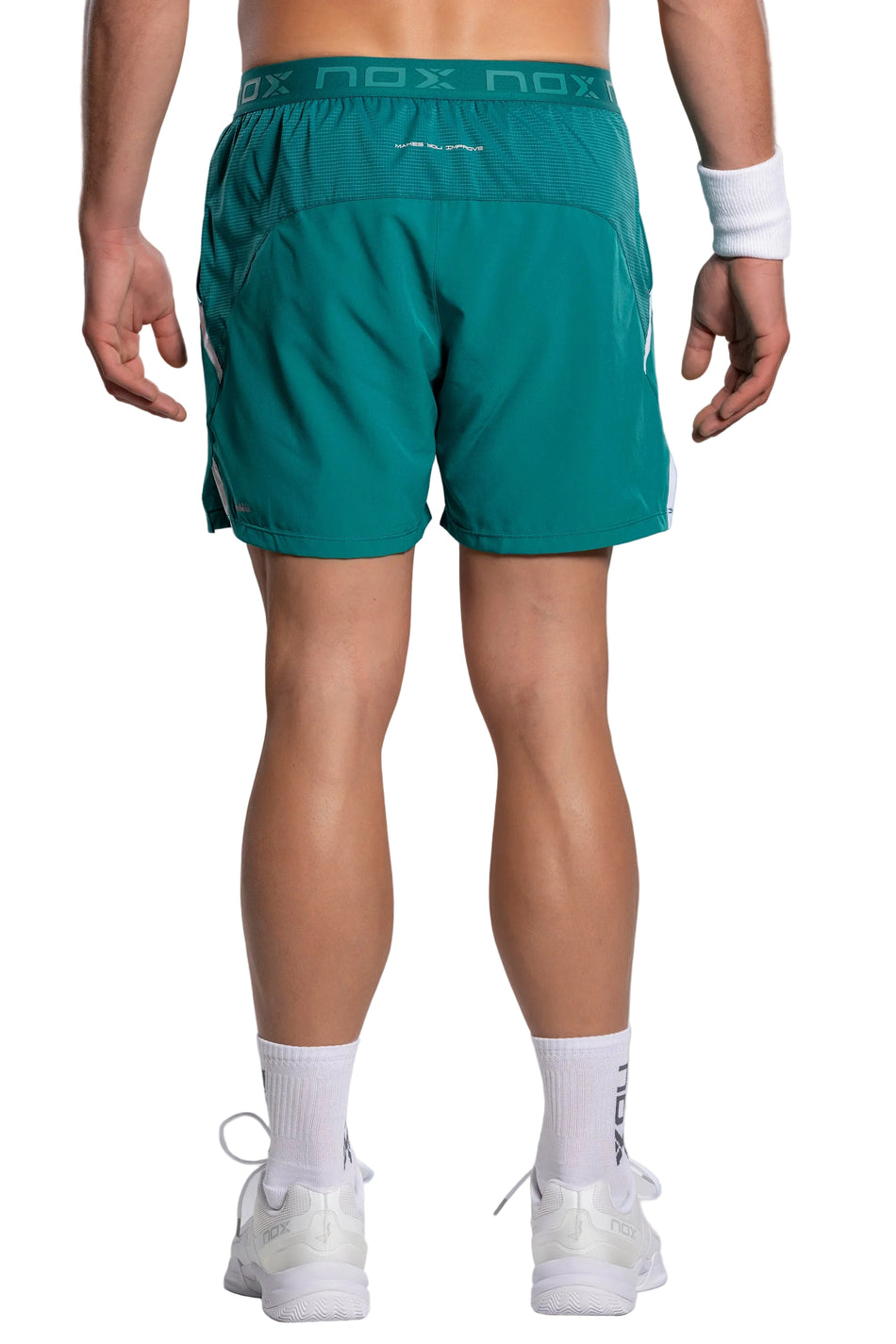 NOX Pro Ivy Green men padel shorts back view