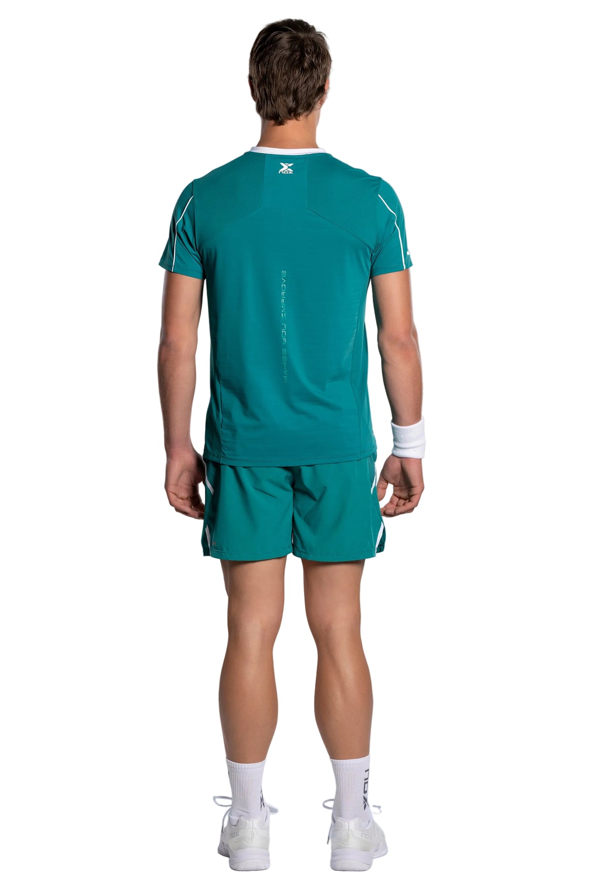 NOX Pro Ivy Green men padel t-shirt back view