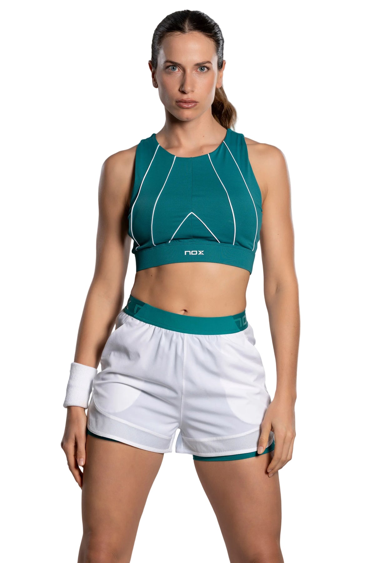 NOX Pro White Ivy Green elastic waistband detail
