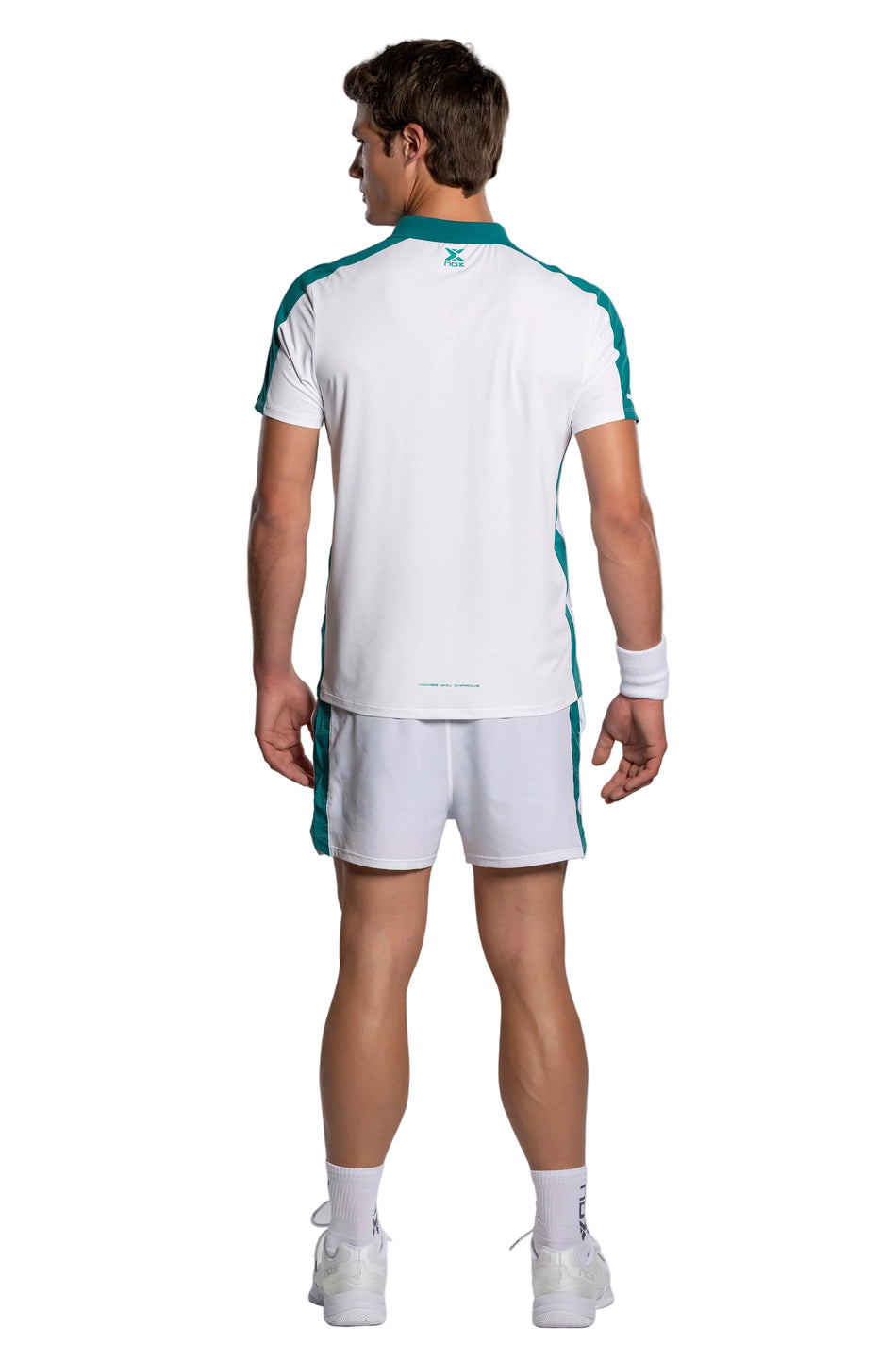 NOX Pro White Ivy Green men polo back view

