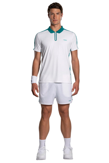 NOX Pro White Ivy Green men polo front view
