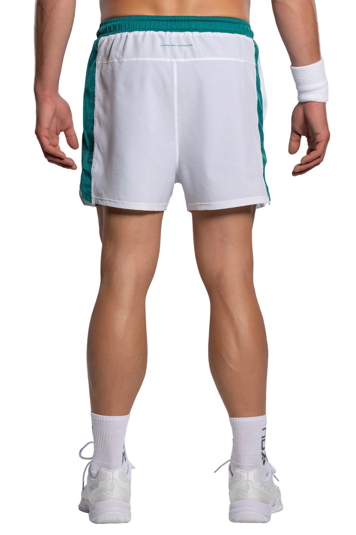 NOX Pro White Ivy Green shorts waistband detail
