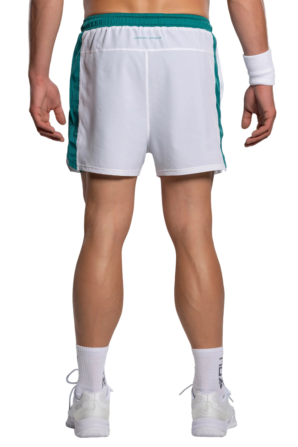 NOX Pro White Ivy Green shorts waistband detail