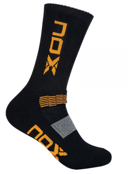 NOX Technical Mid-Calf Socks Black/Orange Logo - Padel One
