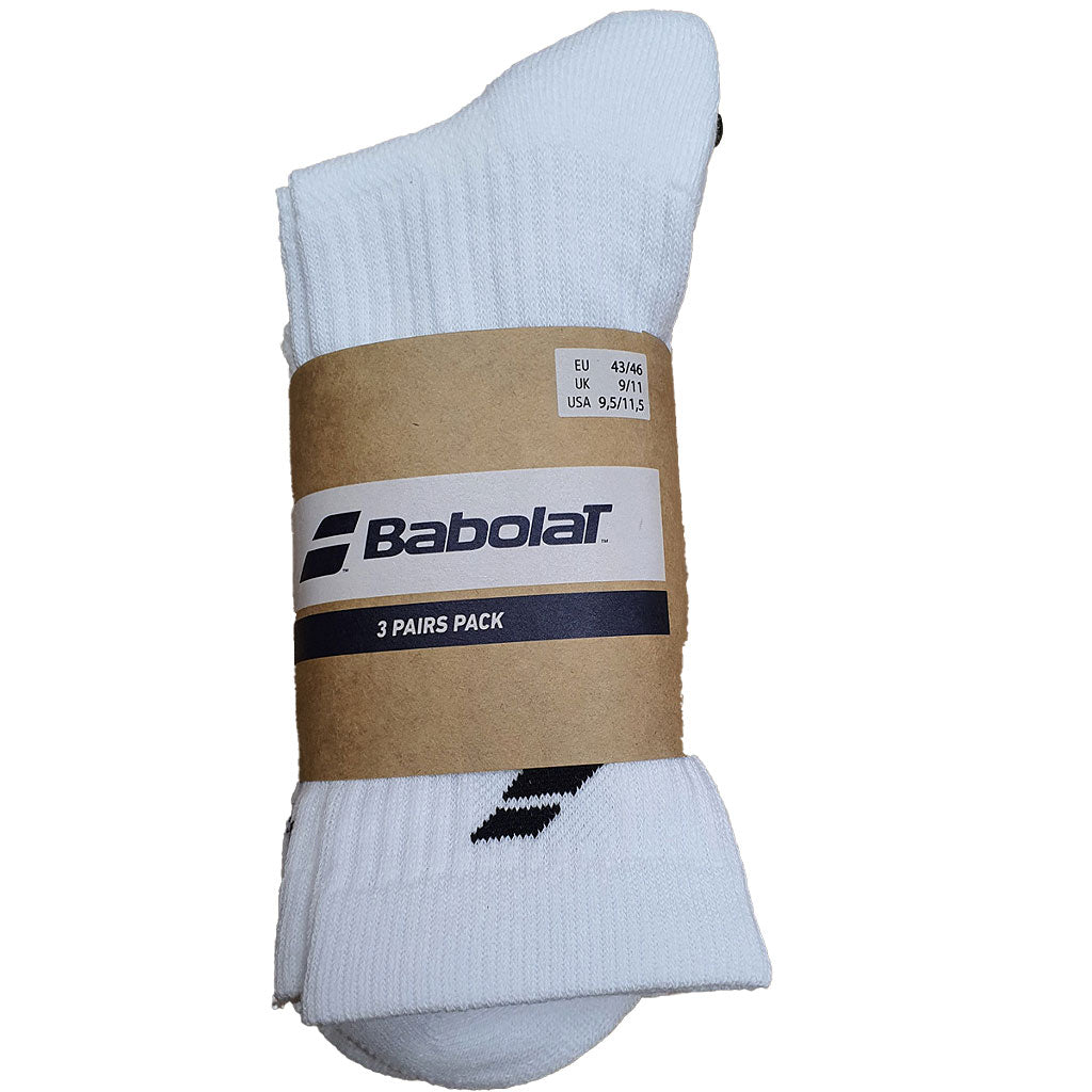 Babolat 3 Pairs Socks White - Padel One