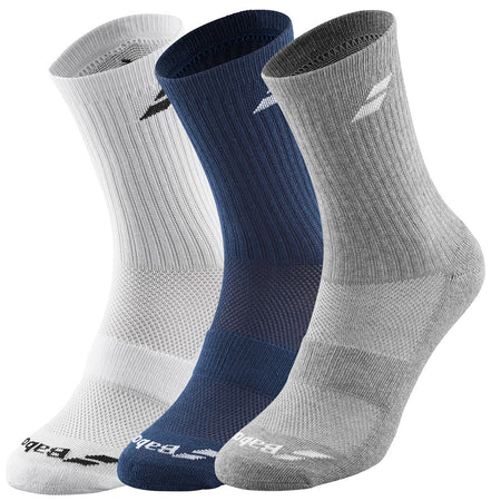 Babolat 3 Pairs Socks White Blue Grey - Padel One